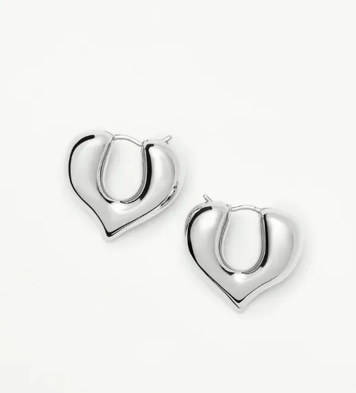 Molten Heart Medium Hoop Earrings